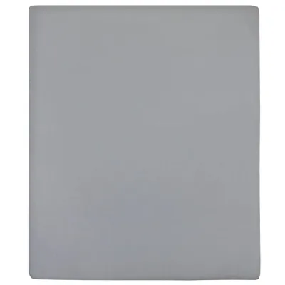 Image de vidaXL Drap-housse Jersey Gris 140x200 cm Coton