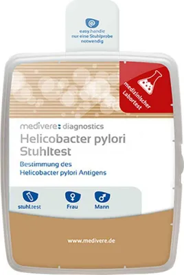 Produktbild von medivere diagnostics Helicobacter pylori Stuhltest - Laborchemische Analyse zur Bestimmung des Helicobacter pylori Antigens
