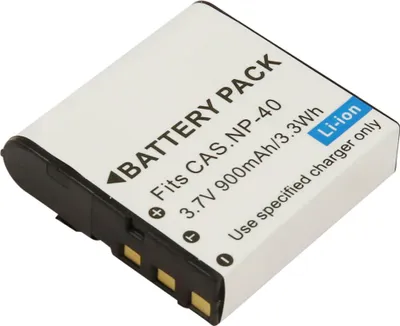 Image de Avizar, Casio NP-40 Batterie lithium-ion pour appareil photo 3,7V 900mAh, blanc