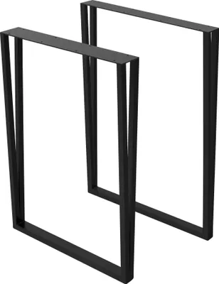 Produktbild von ML-Design  2 Stück Tischbeine, B50xH71,5 cm, Tischkufen rechteckige Form, Stahl pulverbeschichtet, Schwarz, Industriedesign, Kufengestell