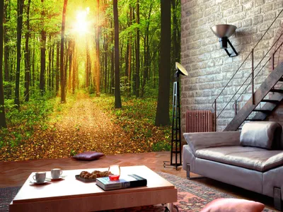 Produktbild von Vlies Fototapete 400x280 cm Tapeten Wandtapete XXL Wald Natur Landschaft c-B-0076-a-b