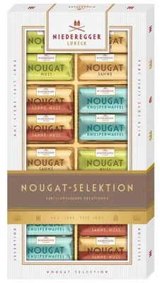 Produktbild von Niederegger Nougaterie Feine Nougat Happen nach Sorten sortiert 200g