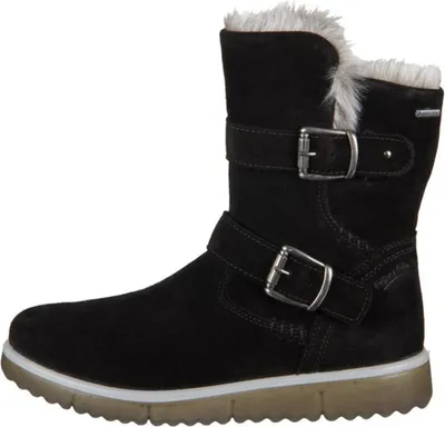 Produktbild von Diese aus wunderbar weichen Veloursledern gefertigten superfit Stiefel sind genau das Richtige für alle stylischen Mädchen, die auf trendige Schuhe auch im Winter nicht verzichten wollen. Die beiden Schnallen geben LORA einen edlen Look und der praktische Reißverschluss an der Innenseite sorgt für einen schnellen und einfachen Einstieg. Der Fellrand ergänzt das schicke Design. Die GORE-TEX Ausstattung macht den superfit Stiefel wasserdicht und atmungsaktiv. Die Einlegesohlen können getauscht werden.