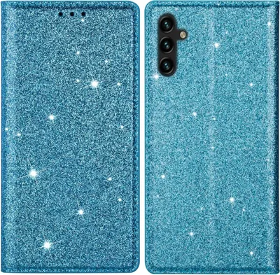 Produktbild von Samsung Galaxy A55 Hülle - Coverup Glitzer Klapphülle - Hellblau