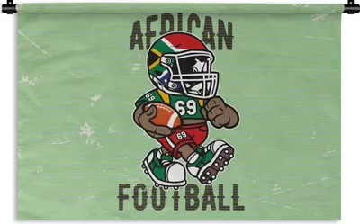 Produktbild von MuchoWow® Wandteppich Wandbehang Rugby - Afrika - Jahrgang 60x40 cm Tapisserie Dekoration Wandtuch - Wanddekorationen