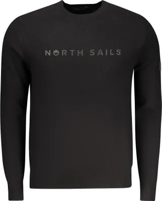 Produktbild von Herrenpullover Schwarz: Rundhals Langarmshirt mit Print, Logo & Applikation