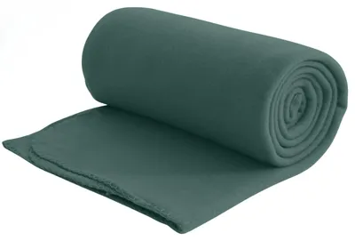Produktbild von Eco Fleecedecke dunkelgrün aus 100% recyceltem Material + OEKO-TEX  130x160 ca. 400 g schwer mit Anti-Pilling und Kettelrand