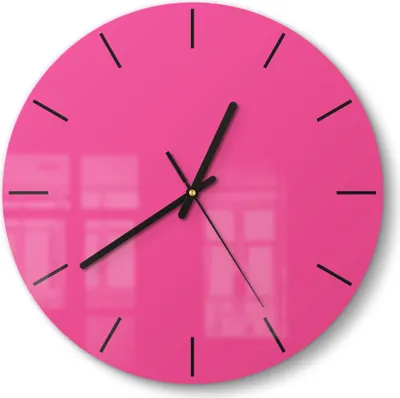 Produktbild von DEQORI Glasuhr Ø30 cm Modern 'Rosa' Wanduhr Glas Uhr Design leise Küchenuhr