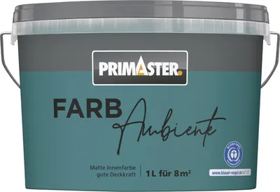 Produktbild von Primaster Farbambiente Wandfarbe matt petrol 1 L