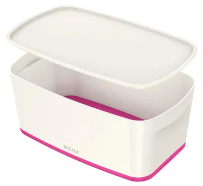 Immagine prodotto di Leitz 5229-10-23 Contenitore MyBox piccolo - A5, con coperchio, ABS, bianco/rosa
