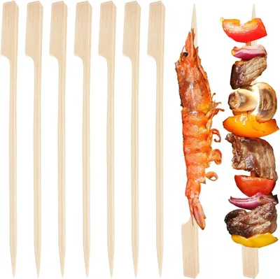 Imagen del producto de Brochetas de madera, 25 cm, 100 unidades, para aperitivos