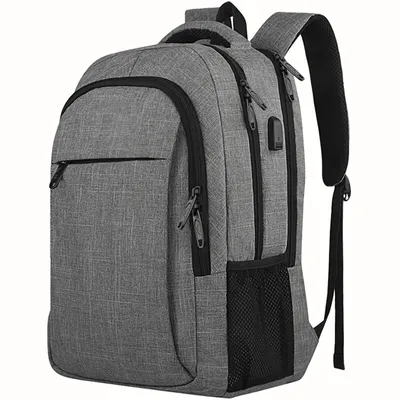 Produktbild von MODFU Reise-Laptop-Rucksack, übergroßer Business-Rucksack mit USB-Ladeanschluss, wasserdichte Computertasche, Männer- und Frauenarbeits-Anti-Diebstahl-College-Rucksack, Grau