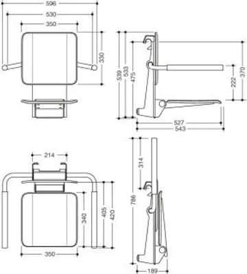 Produktbild von HEWI 900.51.10160 AS Einhängesitz mit Armlehnen, klein