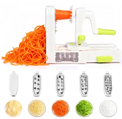 Spiralschneider Hand 5-in-1 mit 5 Klingen für Gemüsespaghetti