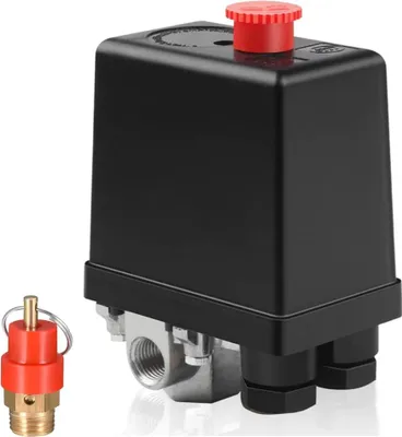 Produktbild von Druckschalter Kompressor 220V Luftkompressor Druckschalter 4 Loch Luftkompressorregler Mehrzweck Druckschalter Steuerventil für Schnellen Druckabbau