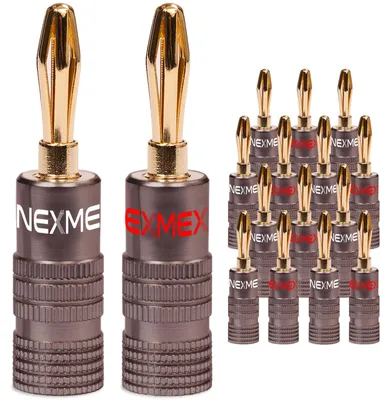 Produktbild von 16x Bananenstecker NEXMEX Ultimate 24K vergoldet High End Stecker Kabel bis 6mm²