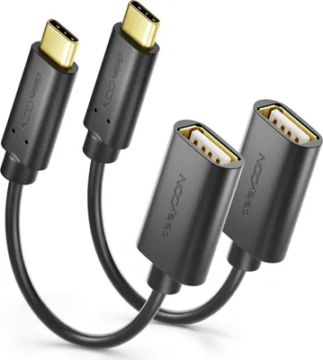 Produktbild von deleyCON 2 Stück Adapter USB-C auf USB-A - OTG - C Stecker auf A Buchse - Kabel Kompatibel mit iPhone 16 Pro Max/15 Max, iPad, MacBook Pro/Air, Galaxy S25/S25/S24, Computer, Notebook