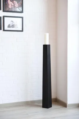 Image de VIVANNO Chandelier en fibre de verre OBELISK Colonne, noir mat - 11x11x100 cm