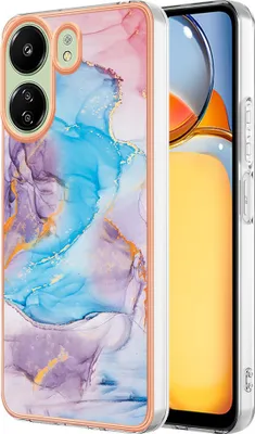 Produktbild von Hülle für Xiaomi Redmi 13C 4G/Poco C65 Muster TPU Silikon Stoßdämpfer Bumper Schutzhülle Blau