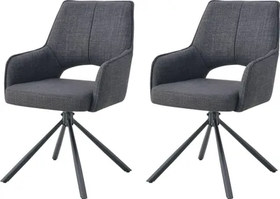 Produktbild von Drehstuhl 2er Set Jana Stühle in Creme - gemütliches Design - B/H/T: 57x91x64 cm