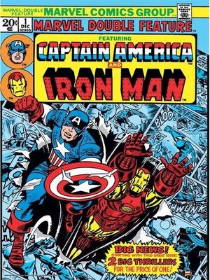 Marvel Comics - obliečka "Captain America And Iron Man" PM8936 (40 cm x 30 cm) (Rot/Gelb/Blau)