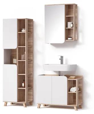 Image de Ensemble de meubles de salle de bains Livinity Marano Sonoma/Blanc 3 pièces, Model 62257