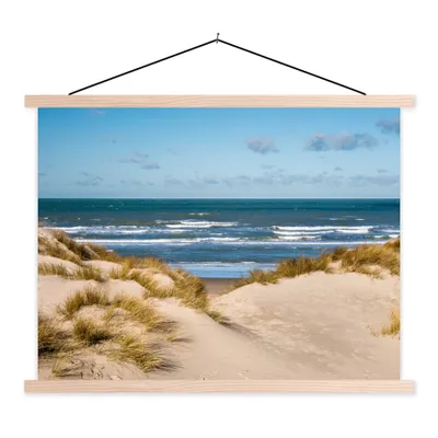 Produktbild von MuchoWow® Textilposter Nordsee hinter den Dünen 150x113 cm mit holzfarbenen Rahmen - Poster