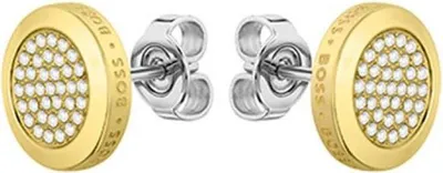 Image de Charmantes boucles d'oreilles plaquées or avec zircons 1580297