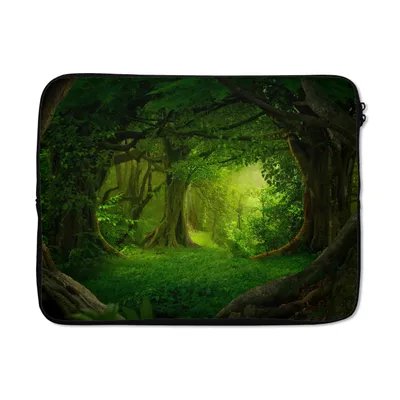 Produktbild von MuchoWow® Laptop Hülle 15 Zoll Bäume - Wald - Grün - Landschaft - Natur Laptoptasche - Laptoptasche - Sleeve - Rundum-Schutz