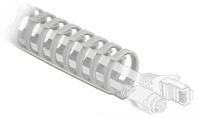 Imagen del producto de Canaliza cables flexible autoadhesivo de DELOCK, 35 x 30 mm, longitud 50 cm, color gris, material plástico, 1 unidad, fabricado en China, longitud total 500 mm