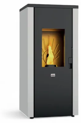 Immagine prodotto di Stufa a pellet in acciaio 7 Kw con uscita fumi posteriore e dispositivo antiscoppio A+ Queen 77 EVO 5.0 - Bianco