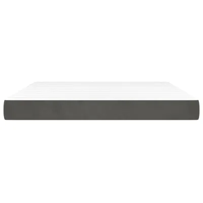 A side view of a mattress on a white background.