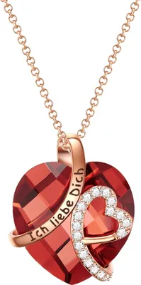 Produktbild von Rafaela Donata Halskette Herz mit Spruch "Ich liebe Dich" Messing Zirkonia 42,0 cm Basiskette + 5,0 cm Verlängerung 50110071