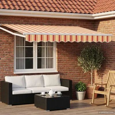 Image de vidaXL Store électrique rétractable multicolore 3,5 x 2,5 m