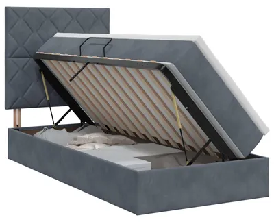 Obrázek produktu pro Úložný prostor s matrací tmavě šedá 100 x 200 cm samet