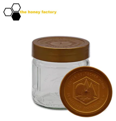 Produktbild von 96 x DIB Honigglas 250G im KARTON mit Deckel Deutscher Imkerbund GOLD für Honig