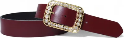 Produktbild von FRONHOFER Damen Ledergürtel 4 cm mit goldener Strass Gürtelschnalle, echt Leder