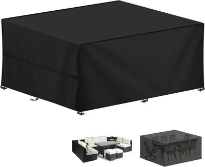 Image de Housses pour salons de jardin - Ensembles de housses - Housses de protection pour meubles de jardin - Oxford 420D - 300x250x100 cm - Noir