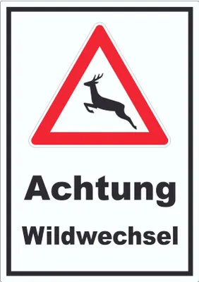 Produktbild von Aufkleber Achtung Wildwechsel A4 (210x297mm)
