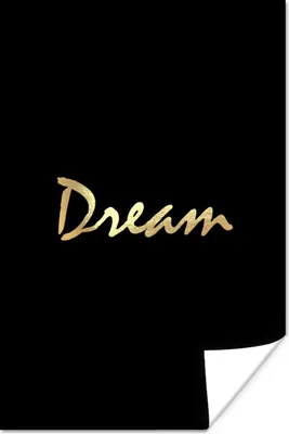 Produktbild von MuchoWow® Poster Zitat - Traum - Schwarz - Gold 20x30 cm - Papierdruck
