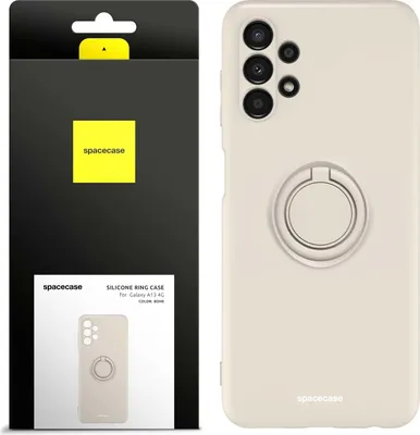 Image de Coque en silicone SPACECASE Coque en silicone avec anneau pour Galaxy A13 4G Beige