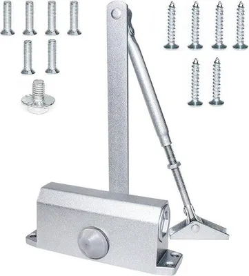Obrázek produktu pro Hydraulický zavírač dveří s kompasovým ramenem – nastavitelný zavírač dveří pro domácnost, obchod nebo kancelář – dveře do
