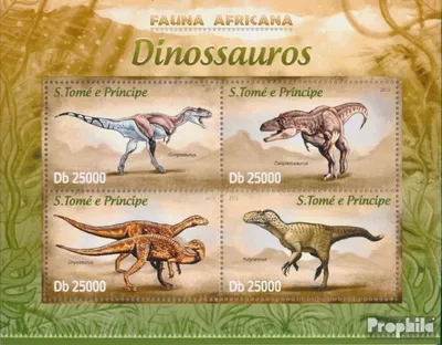 Produktbild von Briefmarken Sao Tome e Principe 2013 Mi 5081-5084 Kleinbogen (kompl. Ausgabe) postfrisch Dinosaurier (Gorgosaurus)