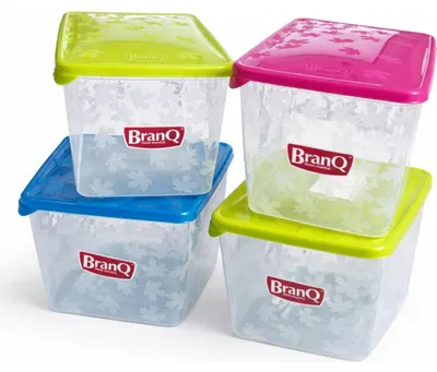 Image de Lot de 4 boîtes alimentaires Rukkola de 2,5 l, rectangulaires, 204 x 140 x 115 mm