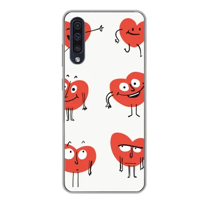Produktbild von MuchoWow® Handyhülle Schutzhülle Hülle für Samsung Galaxy A50 Eine Illustration von neun Herzen mit Emotionen Silikon Softcase Handy Hülle - Mobiltelefonhülle