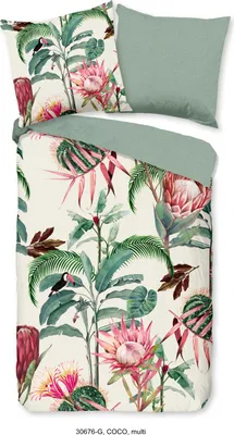 Produktbild von Duvet cover Good Morning 135x200 + 1* 80x80 cm - flowers and leaves