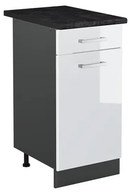 Immagine prodotto di Mobiletto base cucina Vicco R-Line Bianco lucido/Antracite 40 cm piano di lavoro Antracite, Model 61070