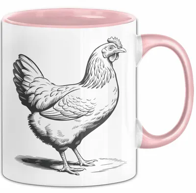 Produktbild von Huhn Tier Bauer Tasse Becher Geschenk Lustige Geschenkidee Spruch (Rosa)