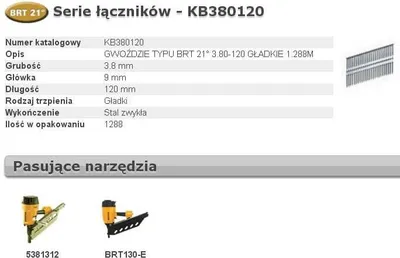 Image de BOSTITCH NÄGEL BRT21 3,80 x 120mm 1288 Stk. KB380120