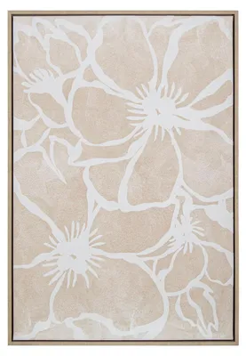 Canvas-Foto mit Holzrahmen, Beige/Weiß, 62,6x4,3x92,6 cm